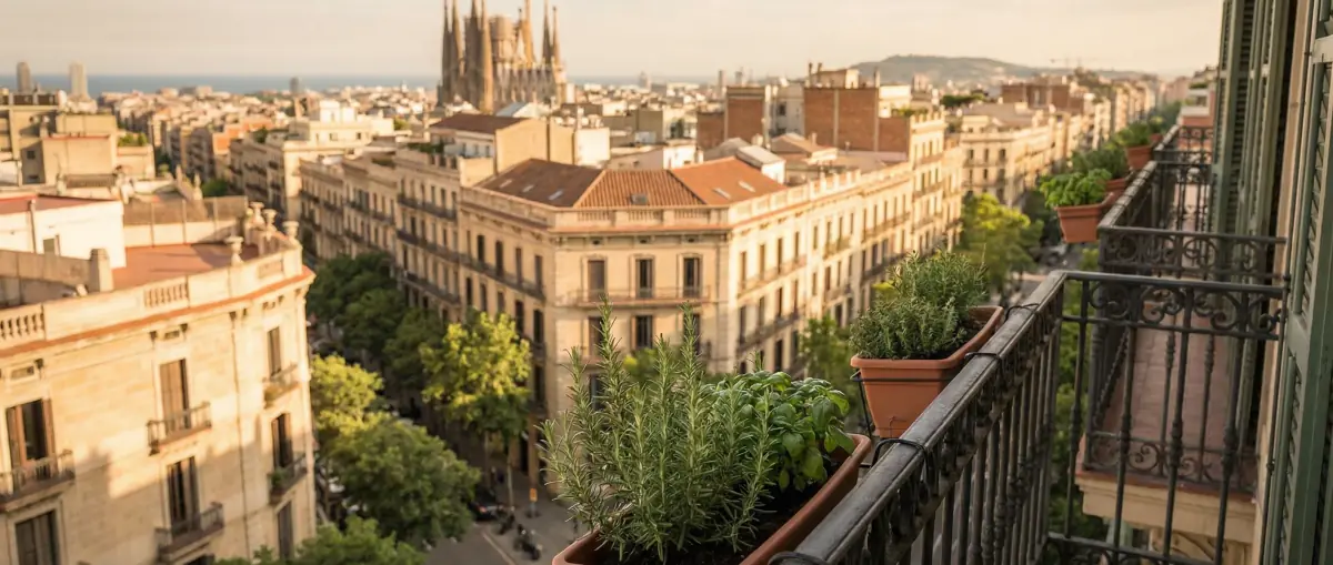 Residential street view in Barcelona, Spain — local pest control area