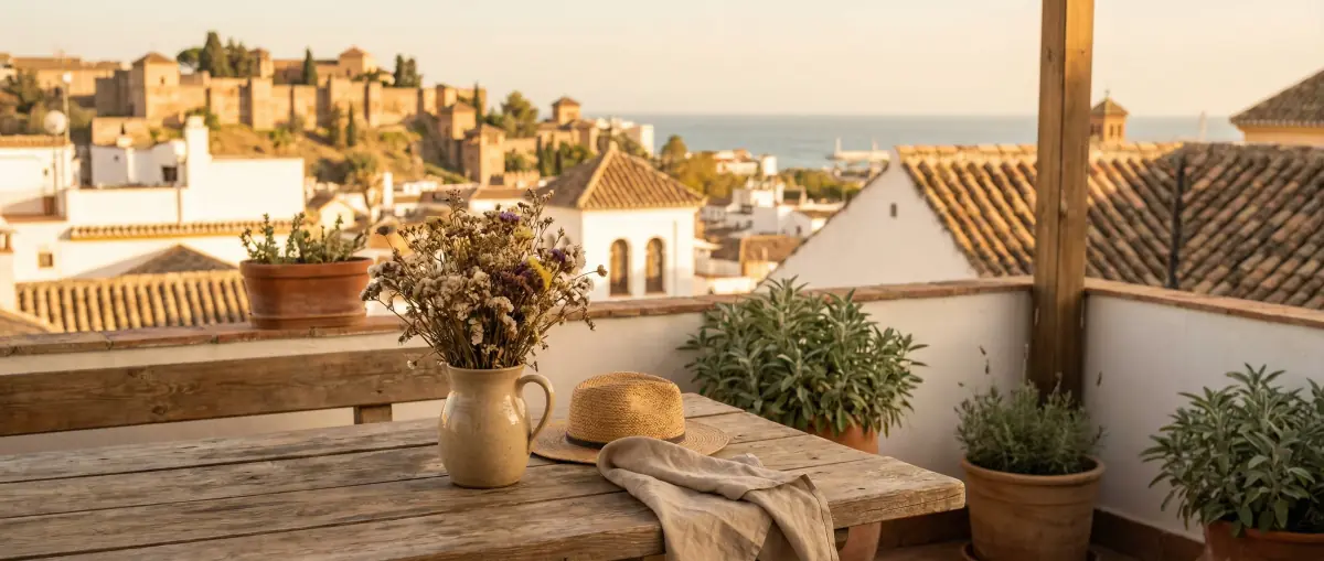 Residential street view in Málaga, Spain — local pest control area