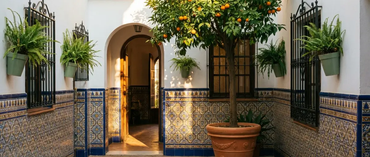 Residential street view in Seville, Spain — local pest control area