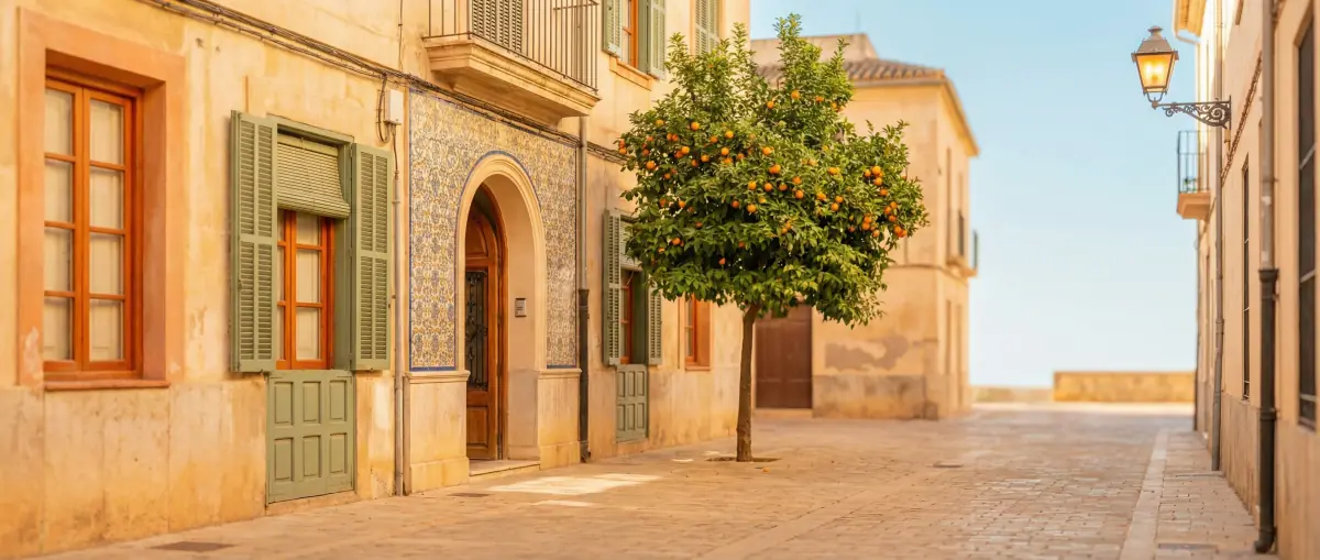 Residential street view in Valencia, Spain — local pest control area
